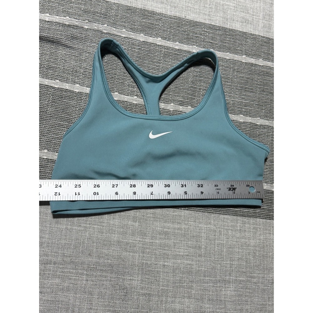 Nike Swoosh Dri-FIT Kids Sports Bra Teal Blue Large Racerback Athletic Top - Picture 2 of 4